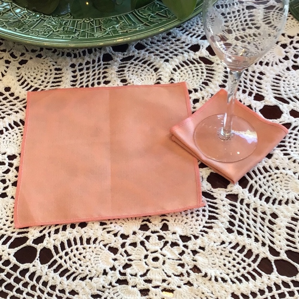 Cocktail Napkins. 14 8” square cocktail napkins.